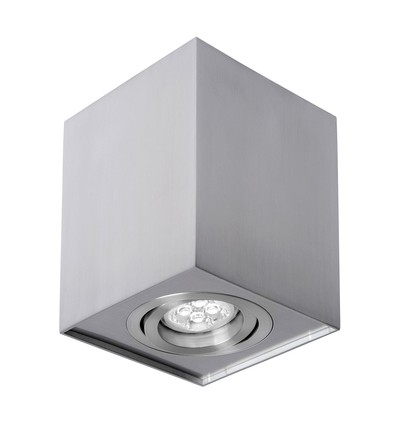 Chloe GU10 plafondspot - Vierkant, zilver, aluminium, IP20 binnen, zonder lichtbron