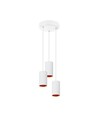 CHLOE Hanglamp - GU10 x3, IP20, Wit Goud Ronde Basis, Zonder Lichtbron