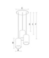 CHLOE Hanglamp - GU10 x3, IP20, Wit Goud Ronde Basis, Zonder Lichtbron