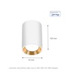 CHLOE Mini P20 Rond - Behuizing wit, Ring goud, Rand wit, Zonder lichtbron