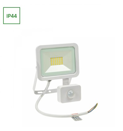 20W breedstraler met sensor - IP44, warm wit, wit, met sensor