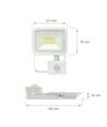 20W breedstraler met sensor - IP44, warm wit, wit, met sensor