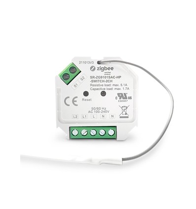 Mini ZigBee Dubbele Schakelaar - 2 x 390W