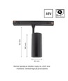 10W SHIFT Spot M - 24°, zwart, 44x157x178mm, 2-fase