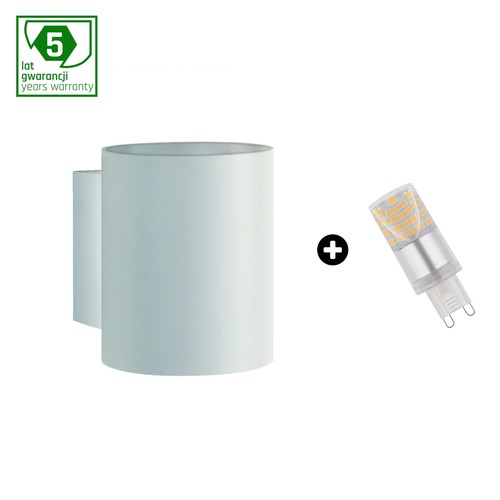 Set - Squalla buis wit + LED G9 4W, warm wit