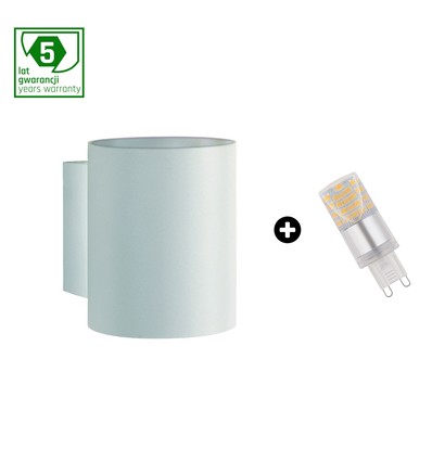 Set - Squalla buis wit + LED G9 4W, warm wit