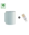 Set - Squalla buis wit + LED G9 4W, warm wit