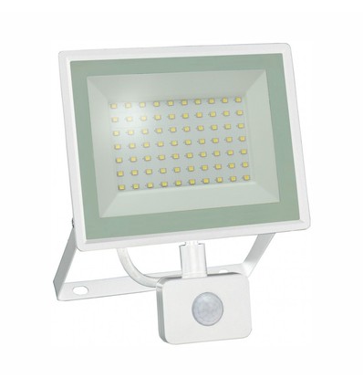 50W Noctis Lux 3 LED breedstraler met sensor - 4000K, IP44, wit, buiten