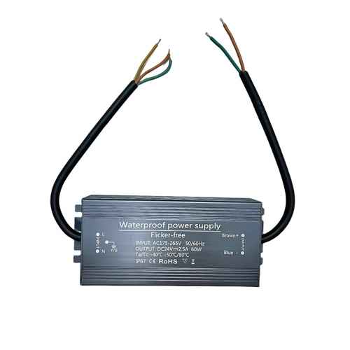 60W voeding - 24V DC, 2,5A, flikkervrij, IP67