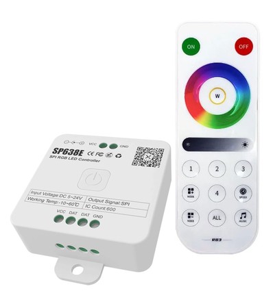 RGBIC-controller met afstandsbediening - Bluetooth, RF draadloos, slanke afstandsbediening, voor IP65 en IP68 RGBIC