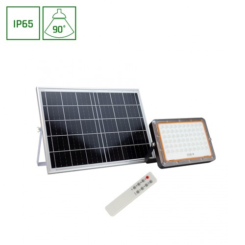 200W Solara solar LED breedstraler, 3.2V - 2000lm, IP65, zwart, incl. zonnepaneel, buiten