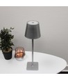 Oplaadbare LED tafellamp Binnen/buiten - Zilver, touch dimbaar, CCT, IP54 buiten