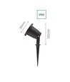 FLORI GU10 - Aluminium, verstelbare hoek, IP65, 98x145mm, zwart, grondpin, zonder lichtbron