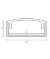 PVC-profiel 16x7 voor LED-strip - 2 meter, wit, incl. melkachtig wit cover