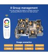 Gledopto RGB+CCT touch afstandsbediening - 8 zones, batterij