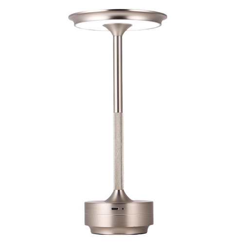 Oplaadbare LED tafellamp - Zilver, touch dimbaar, CCT, IP20