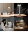 Oplaadbare LED tafellamp - Zilver, touch dimbaar, CCT, IP20