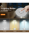 Oplaadbare LED tafellamp - Zilver, touch dimbaar, CCT, IP20