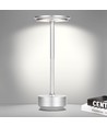 Oplaadbare LED tafellamp - Zilver, touch dimbaar, CCT, IP20