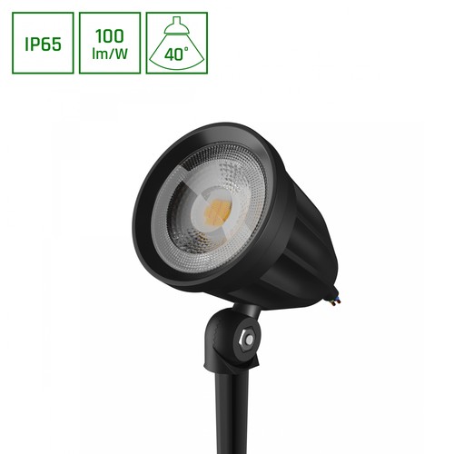 FLORI Ligero 6W tuinslamp - zwart, met grondpin, 40° spreiding, IP65, 230V