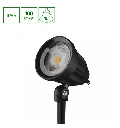 FLORI Ligero 6W tuinslamp - zwart, met grondpin, 40° spreiding, IP65, 230V