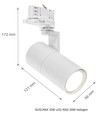 3-fasen GU10 Madara Mini II spanningsrailspot - Zonder lichtbron, Wit, 3-fase