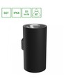 18W Torre op/neer wandlamp - IP54 buiten, Rond, CCT, 3 lichtkleuren, zwart, incl. lichtbron