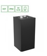 18W Torre up/down wandlamp - IP54 buiten, CCT, vierkant, 3 lichtkleuren, zwart, incl. lichtbron
