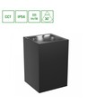 9W Torre wandlamp - IP54 buiten, CCT, vierkant, 3 lichtkleuren, zwart, incl. lichtbron