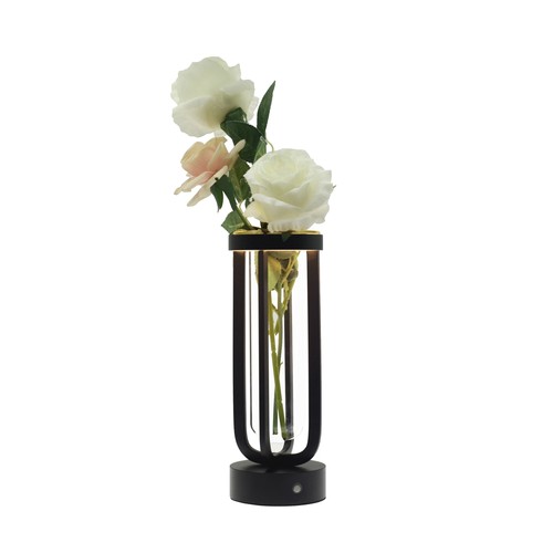Outlet: Bloemenvase met LED-licht Binnen/buiten - Zwart, dimbaar, IP54 buiten