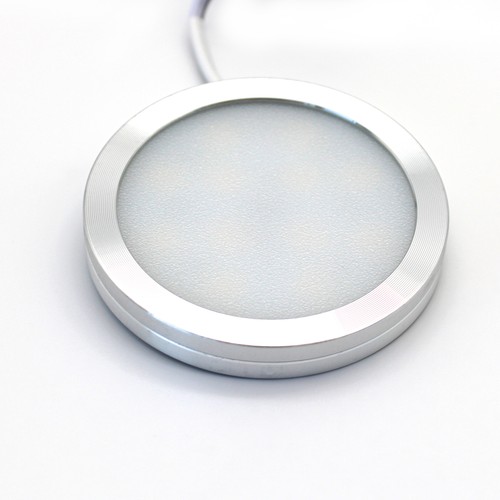 Ø6cm Sono60 meubelspot RA92 - 12V DC, Afmetingen: Ø6 cm, opbouw, kastverlichting, geborsteld staal