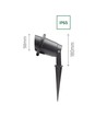 FLORI GU10 - Aluminium, verstelbare hoek, IP65, 98x180mm, zwarte grondpen, zonder lichtbron