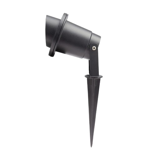 FLORI GU10 - Aluminium, verstelbare hoek, IP65, 98x180mm, zwarte grondpen, zonder lichtbron