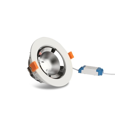 10W Ø14cm Downlight - Zaagmaat: Ø13 cm, Afmetingen: Ø14 cm, 800lm, Verstelbare hoek