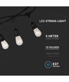 V-Tac lichtsnoer voor 10 stuks E27 lampen - 5 meter, IP54, 230V, zonder lichtbron