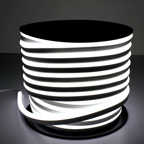 Neutraal wit 8x16 CLIP-ON Neon Flex LED - 9W per meter, IP67, 230V