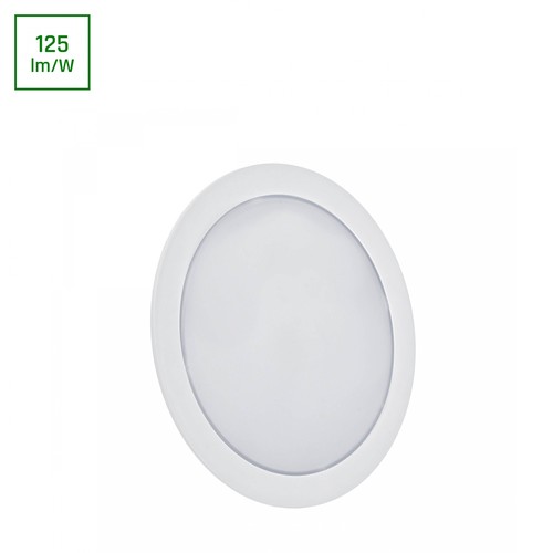 12W Ø17cm 2-in-1 LED inbouwpanel - 125lm/W, 4000K, Gat: Ø14,5 cm, Afmeting: Ø17 cm, opbouw/inbouw
