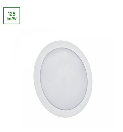 12W Ø17cm 2-in-1 LED inbouwpanel - 125lm/W, 4000K, Gat: Ø14,5 cm, Afmeting: Ø17 cm, opbouw/inbouw