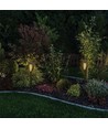 Zonne-energie tuinlampen 4 stuks - Zwart, met spies, vlam effect, 50 cm hoog
