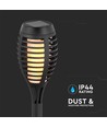 Zonne-energie tuinlampen 4 stuks - Zwart, met spies, vlam effect, 50 cm hoog
