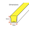11W/m 10x10 Neon Flex LED-strip - 24V DC, IP67, Prijs per meter