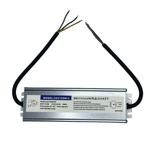 150W / 24V DC voeding - 6.25A, IP67 waterdicht