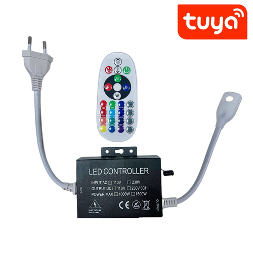 230V RGB WIFI Smart Home CLIP-ON controller - Inclusief eindkap, voor 230V, geheugenfunctie, 100 m