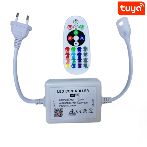 230V RGB WIFI Smart Home CLIP-ON controller - Inclusief eindkap, voor 230V, geheugenfunctie, 50 m