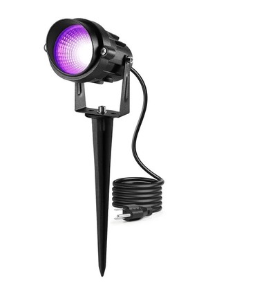 10W LED-breedstraler - IP65, zwart, werklamp, UV 395nm, ultraviolet