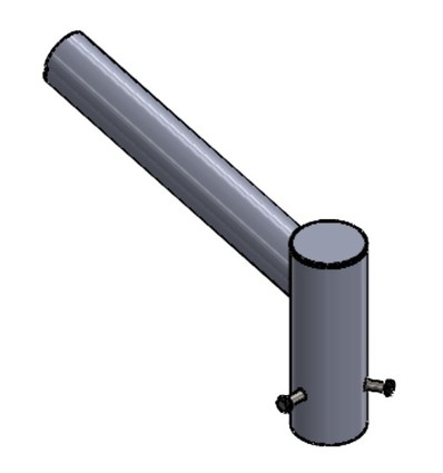 Beugel voor straatlamp - Ø48mm / Ø70mm, grijs gepoedercoat