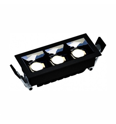 GRID Model M - Inbouw Grid 8W - 47x45x106 mm, 45° Zwart (zonder lichtbron)
