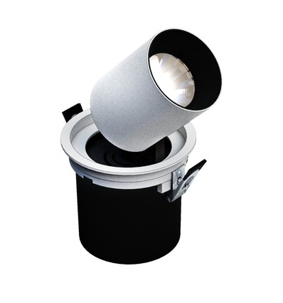 IN OUT - Model L - Inbouw Downlight, Verstelbare Verlenging en Richting 20W 36° 130x130 mm, Wit, Zonder Lichtbron