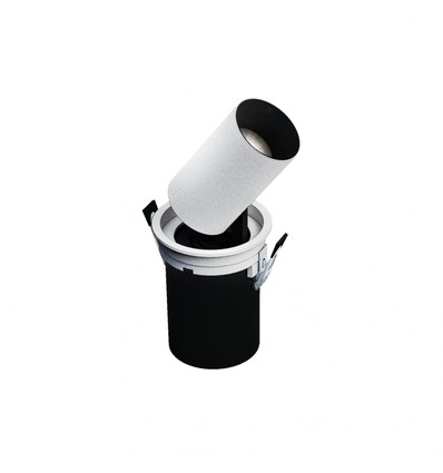 Ind Ude - Model S - Verzonken Downlight, Verstelbare Verlenging en Richting zonder Lichtbron 6W 36° 72x100 mm, Wit