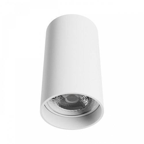 GU10 opbouwspot - Wit, Ø5,5cm, hoogte 10cm, aluminium, IP20 binnen, zonder lichtbron